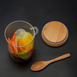 450ml Glass Jar with Bamboo lid & spoon