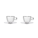 Luigi Bormiolio Thermic Cup (300ml) & Stainless Steel Saucer