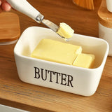Butter Dish with Bamboo Lid and Knife