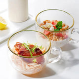 2pc Gold Rim Glass Soup Mug Set