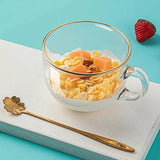 2pc Gold Rim Glass Soup Mug Set