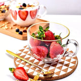 2pc Gold Rim Glass Soup Mug Set