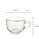 2pc Gold Rim Glass Soup Mug Set