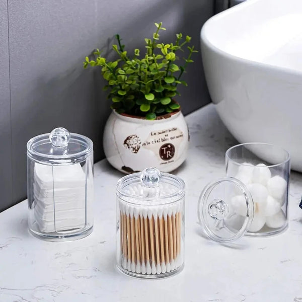 Acrylic Double Cotton Wool Holder