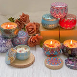 Morrocan inspired Pattern Tin with candles