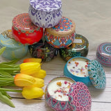 Morrocan inspired Pattern Tin with candles