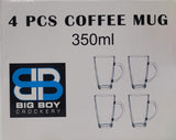 4pc Big Boy Glass Mugs