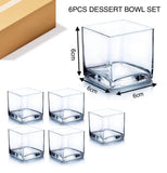 Set of 6 Mini Square Glass Bowls