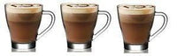 4 x 255ml Glass Coffee Mugs