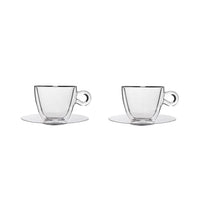 Luigi Bormiolio Double Wall Cappuccino Cup (165ml) & S/Steel Saucer